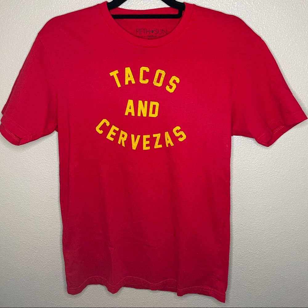 Fifth Sun Red tacos & cerveza T-shirt size M
